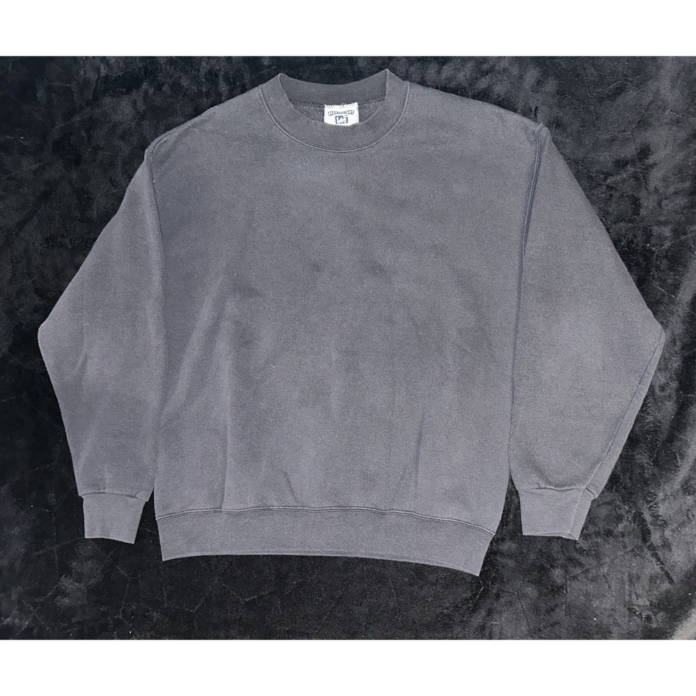 Lee Heavyweight Sweatshirt Mens Large Black Vintage Crewneck Blank Fleece L 90s